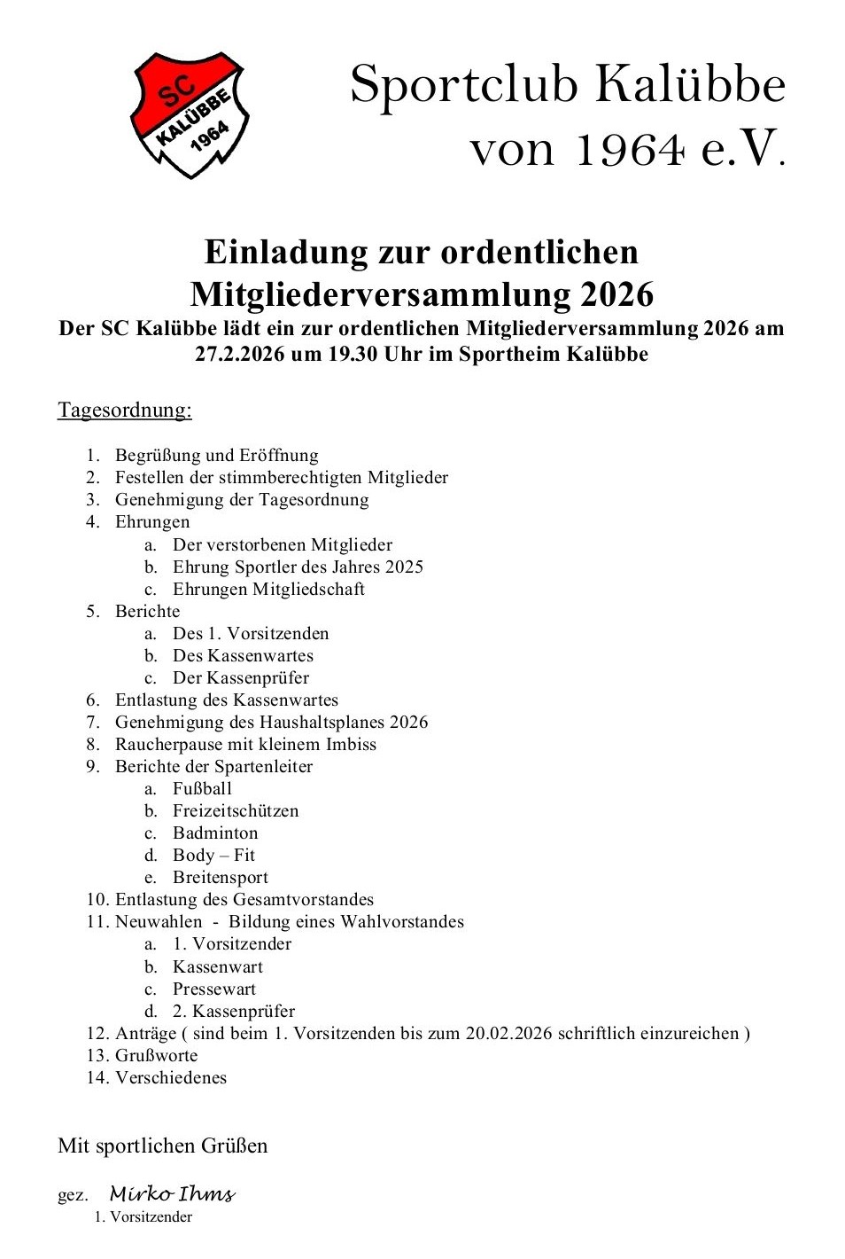 Mitgliederversammlung